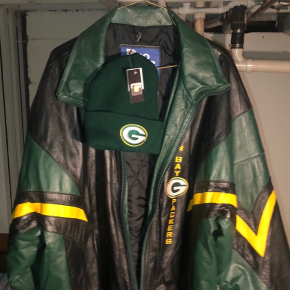 VTG 90’s Pro Player Packers Leather coat + BONUS! - Picture 2 of 5